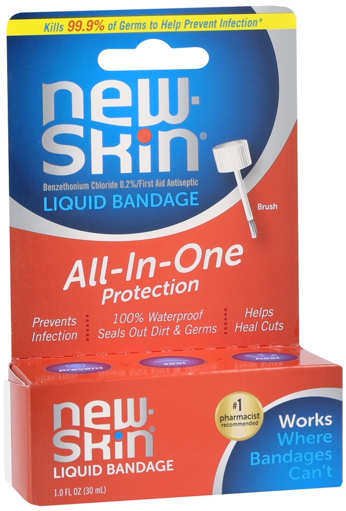 New-Skin Benzethonium Chloride 0.2% First Aid Antiseptic Liquid Bandage – Image 4