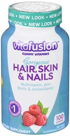 Vitafusion Gorgeous Hair, Skin & Nails Gummy Natural Raspberry – Image 5