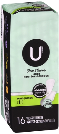 U by Kotex Clean & Secure Liners Long