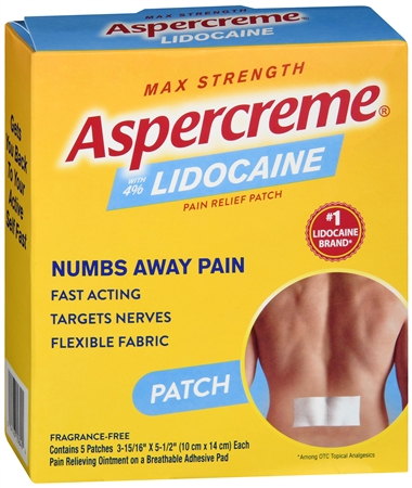 Aspercreme 4% Lidocaine Pain Relief Patches Max Strength Fragrance-Free – Image 9