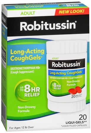 Robitussin Adult Dextromethorphan HBr Cough Suppressant Long-Acting CoughGels – Image 13