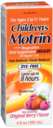 Motrin Children's Ibuprofen 100 mg Oral Suspension Original Berry Dye-Free – Image 12