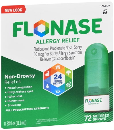 Flonase 24 Hour Allergy Relief Fluticasone Propionate (Glucocorticoid) 50 mcg Nasal Spray – Image 7