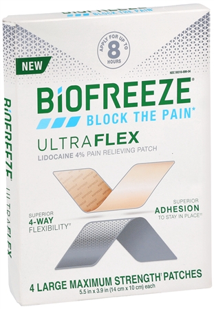 Biofreeze Ultraflex Lidocaine 4% Pain Relieving Patches Large – Image 4