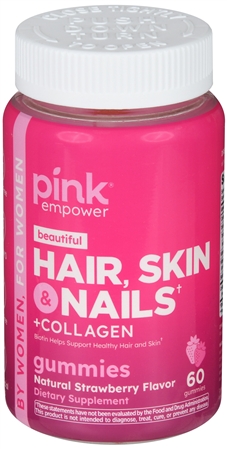 Pink Beautiful Hair, Skin & Nails + Collagen Gummies Natural Strawberry – Image 5