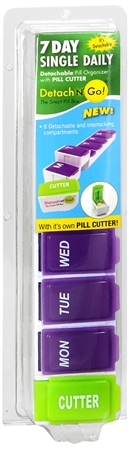 Detach N' Go Detachable Pill Organizer With Pill Cutter – Image 3