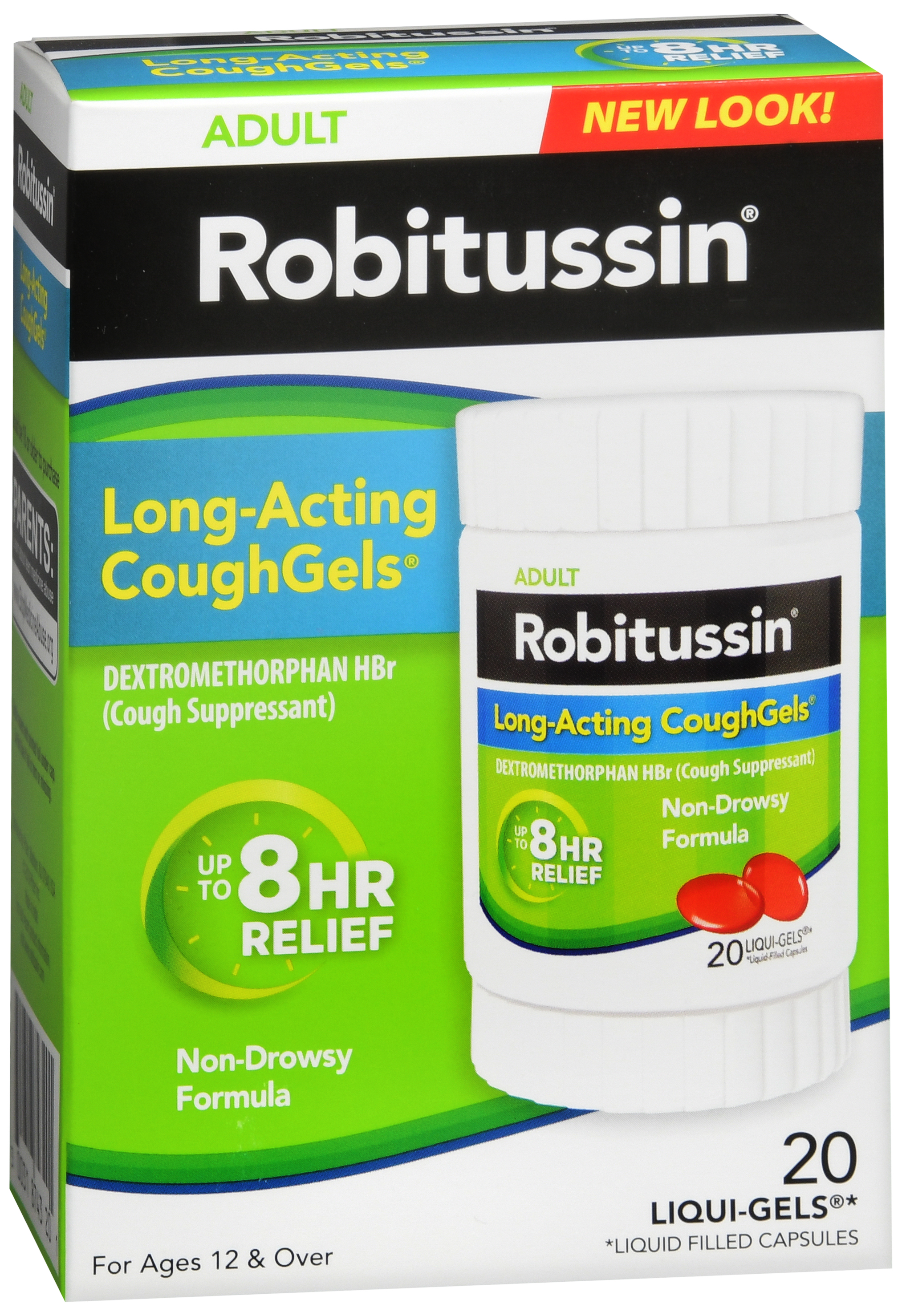 Robitussin Adult Dextromethorphan HBr Cough Suppressant Long-Acting CoughGels – Image 17
