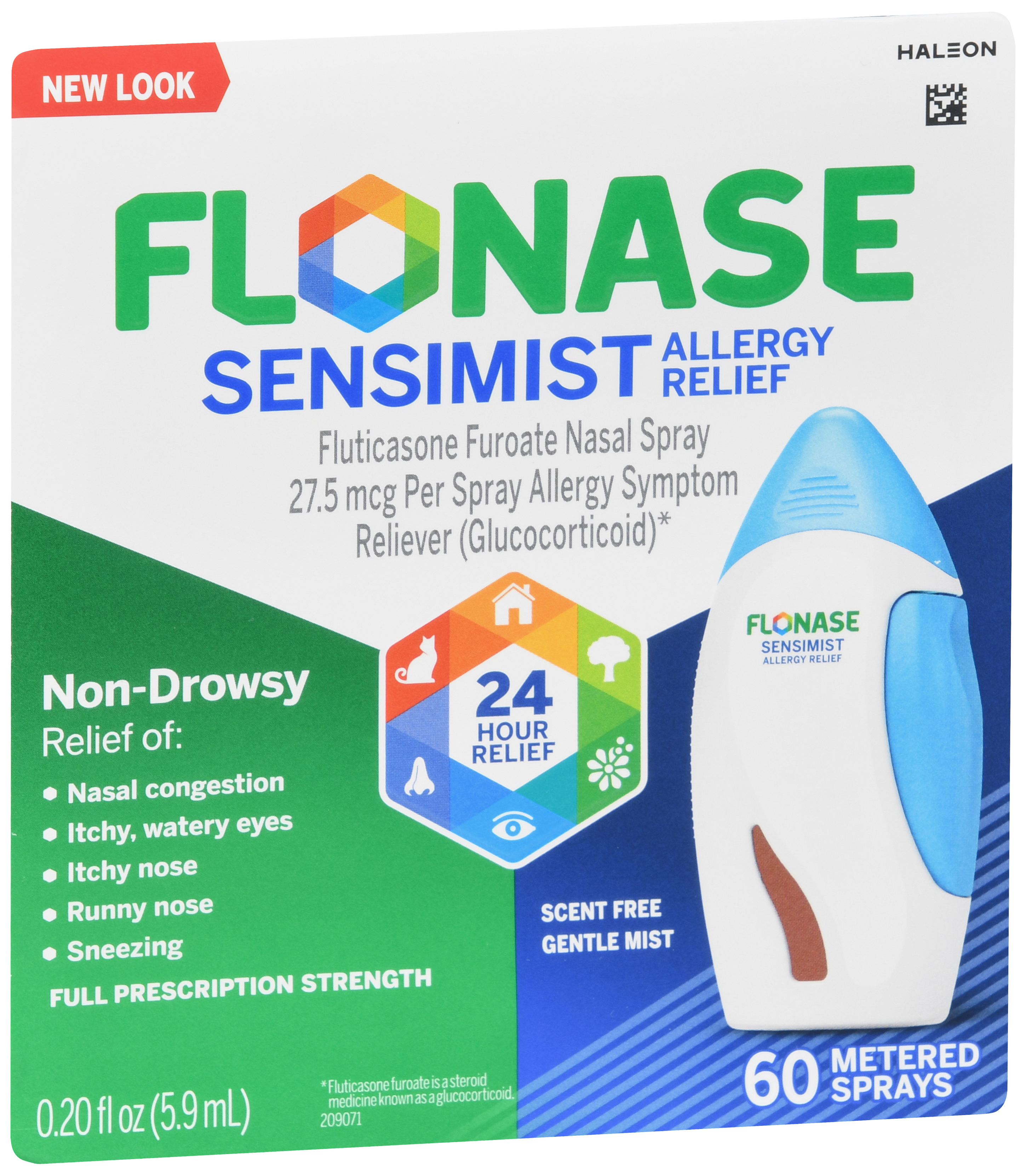 Flonase 24 Hour Allergy Relief Fluticasone Furoate (Glucocorticoid) 27.5 mcg Sensimist Nasal Spray – Image 7