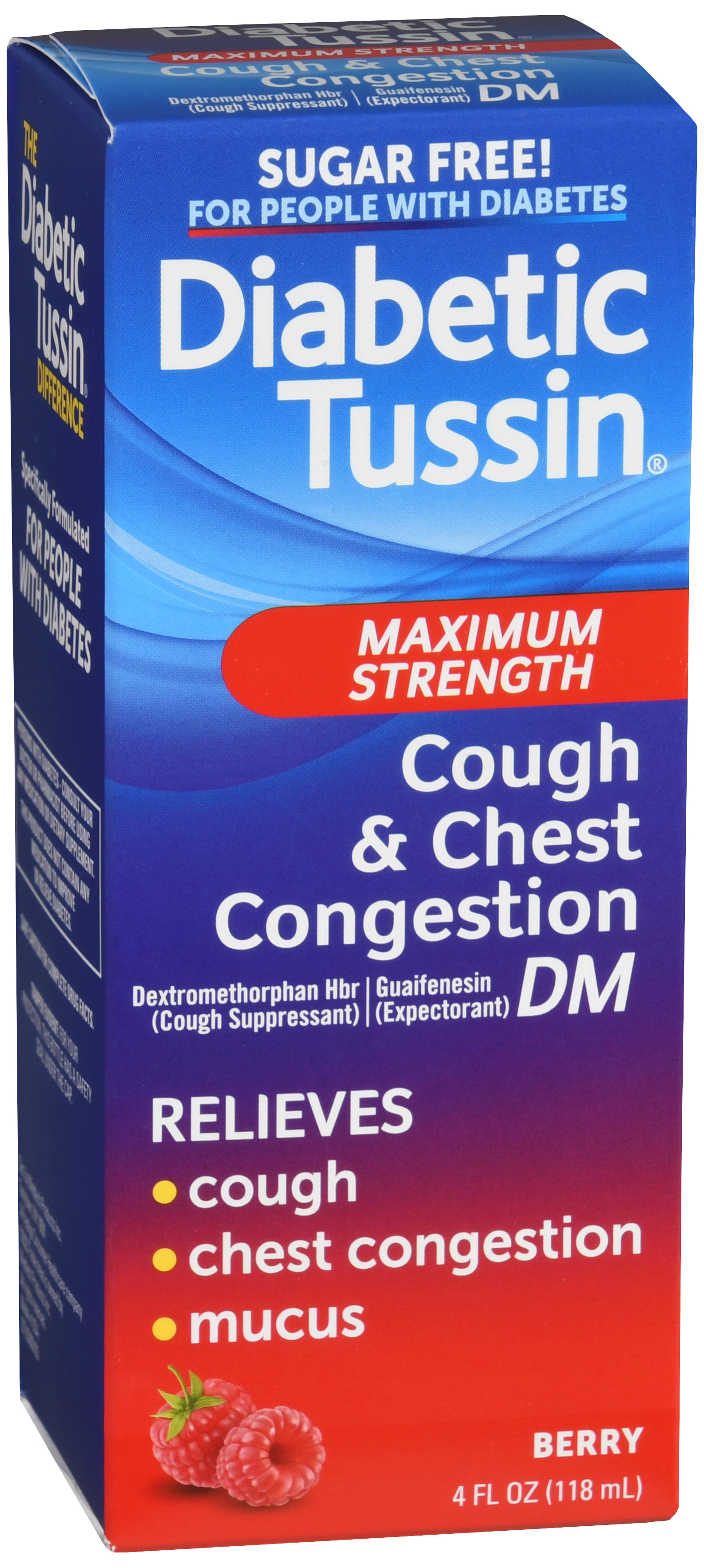 Diabetic Tussin Maximum Strength Cough & Chest Congestion DM Liquid Berry Sugar Free – Image 18
