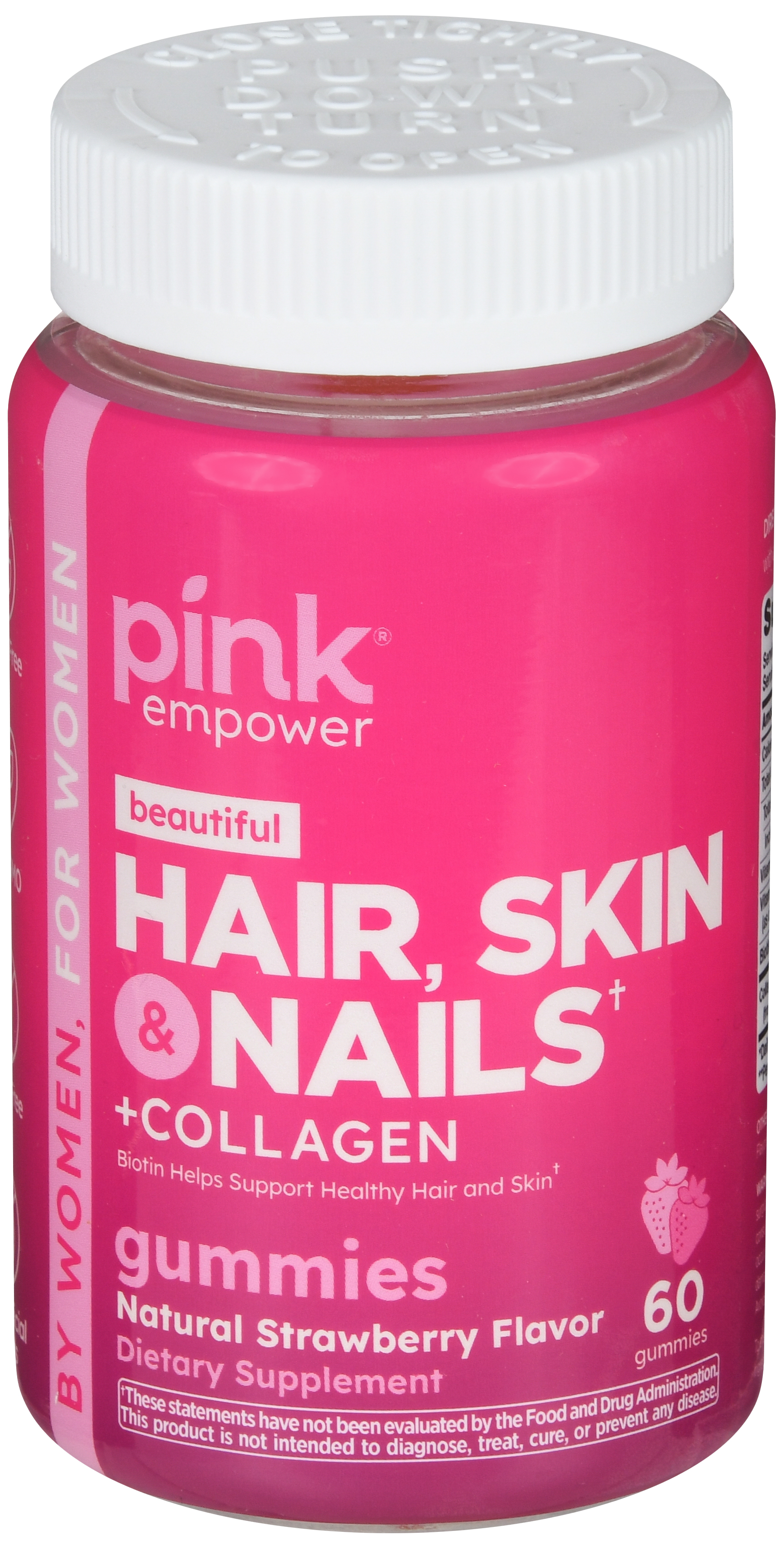 Pink Beautiful Hair, Skin & Nails + Collagen Gummies Natural Strawberry – Image 9