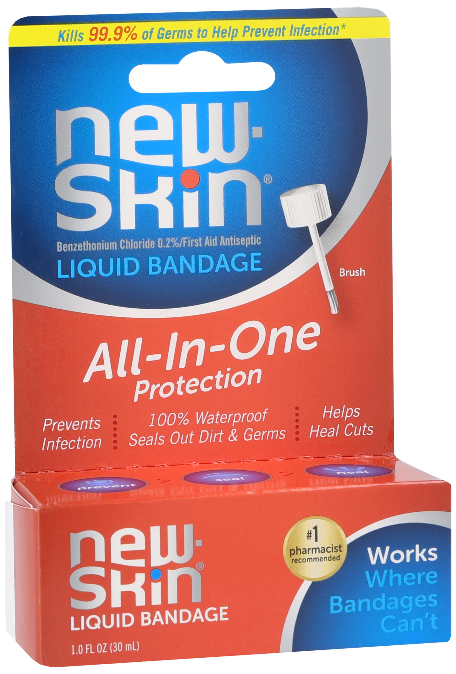 New-Skin Benzethonium Chloride 0.2% First Aid Antiseptic Liquid Bandage – Image 17