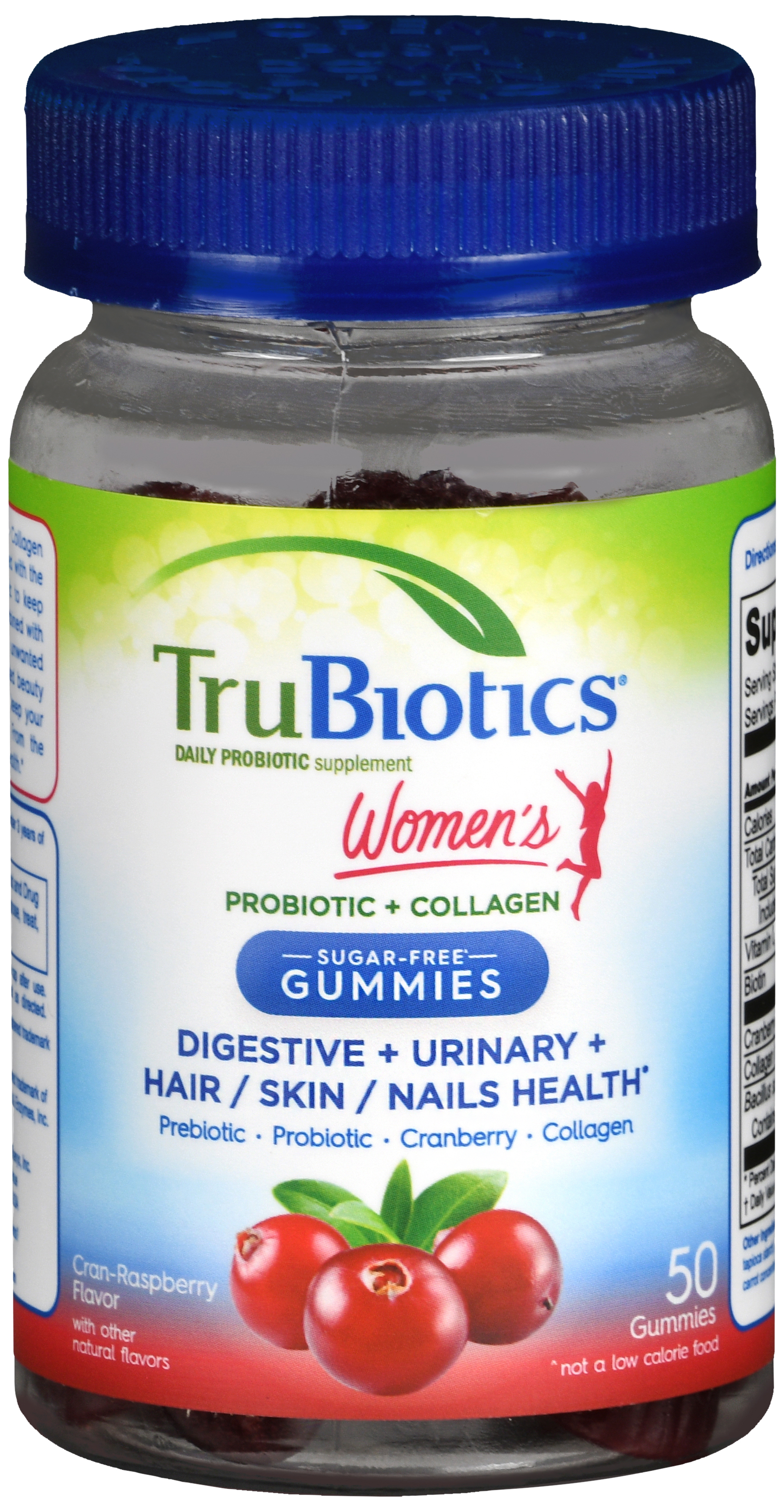 TruBiotics Women's Probiotic + Collagen Digestive + Urinary + Hair/Skin/Nails Health Gummies Sugar-Free Cran-Raspberry – Image 11